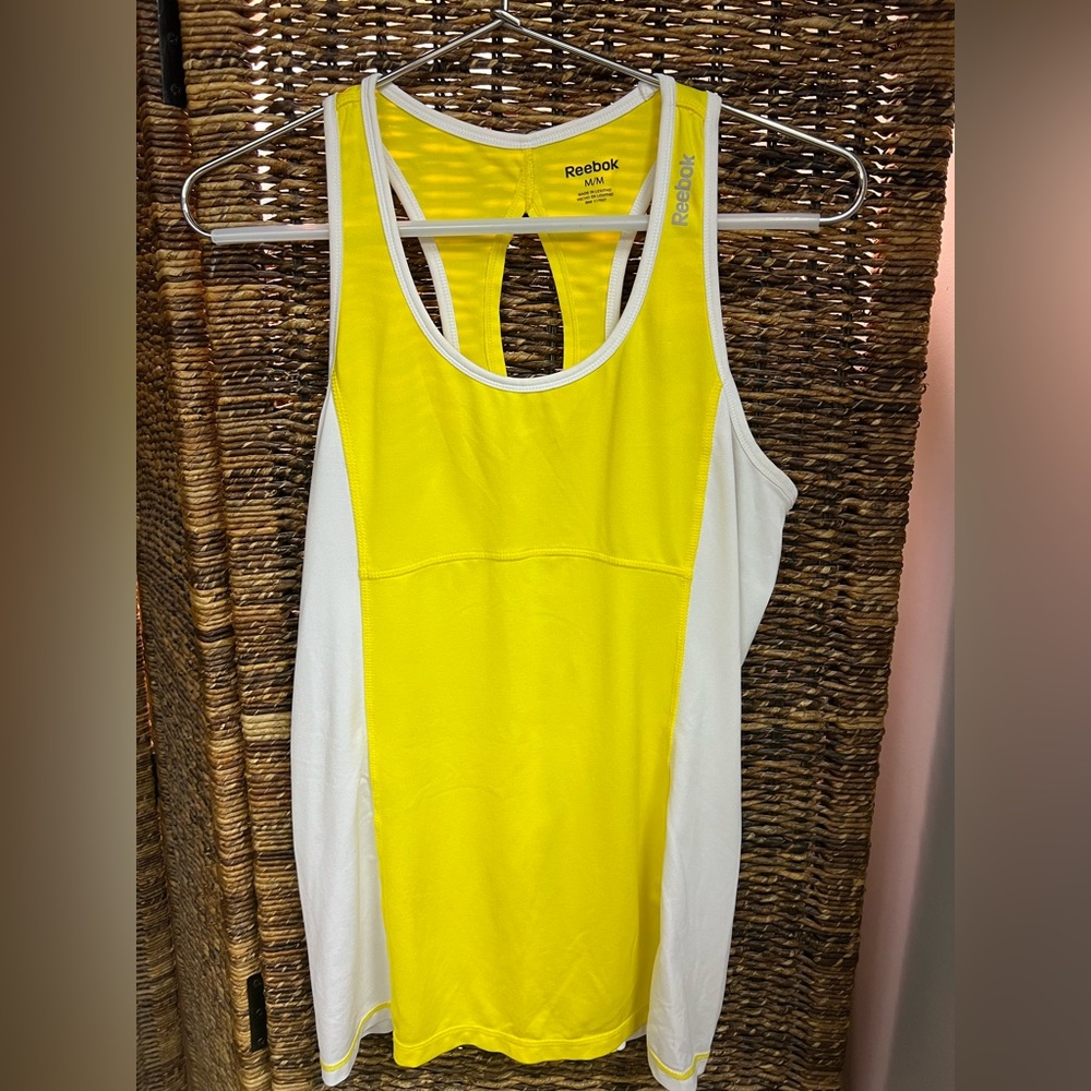 Reebok- Yellow/White Tank Top, Size: Medium, Pre-Owned